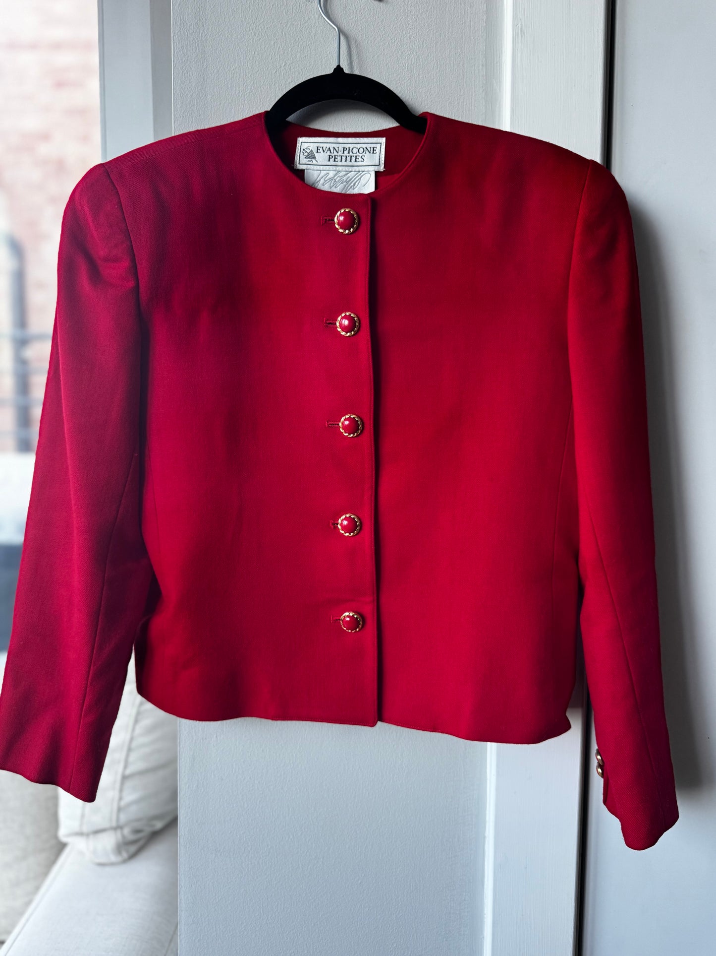 1970s/early 1980s Evan-Picone for Lord & Taylor 100% wool cropped blazer