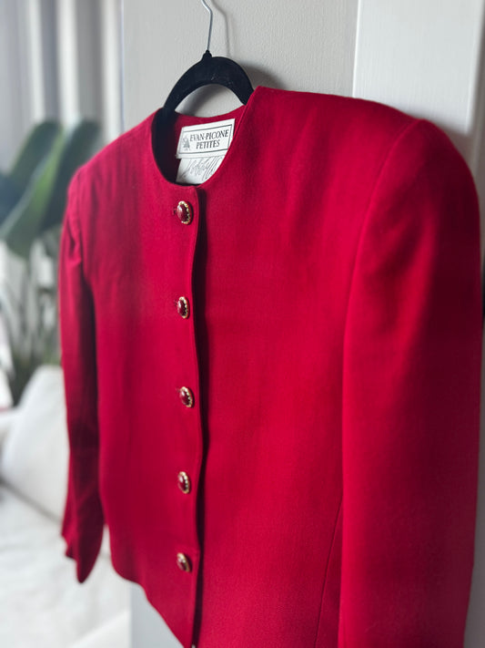 1970s/early 1980s Evan-Picone for Lord & Taylor 100% wool cropped blazer