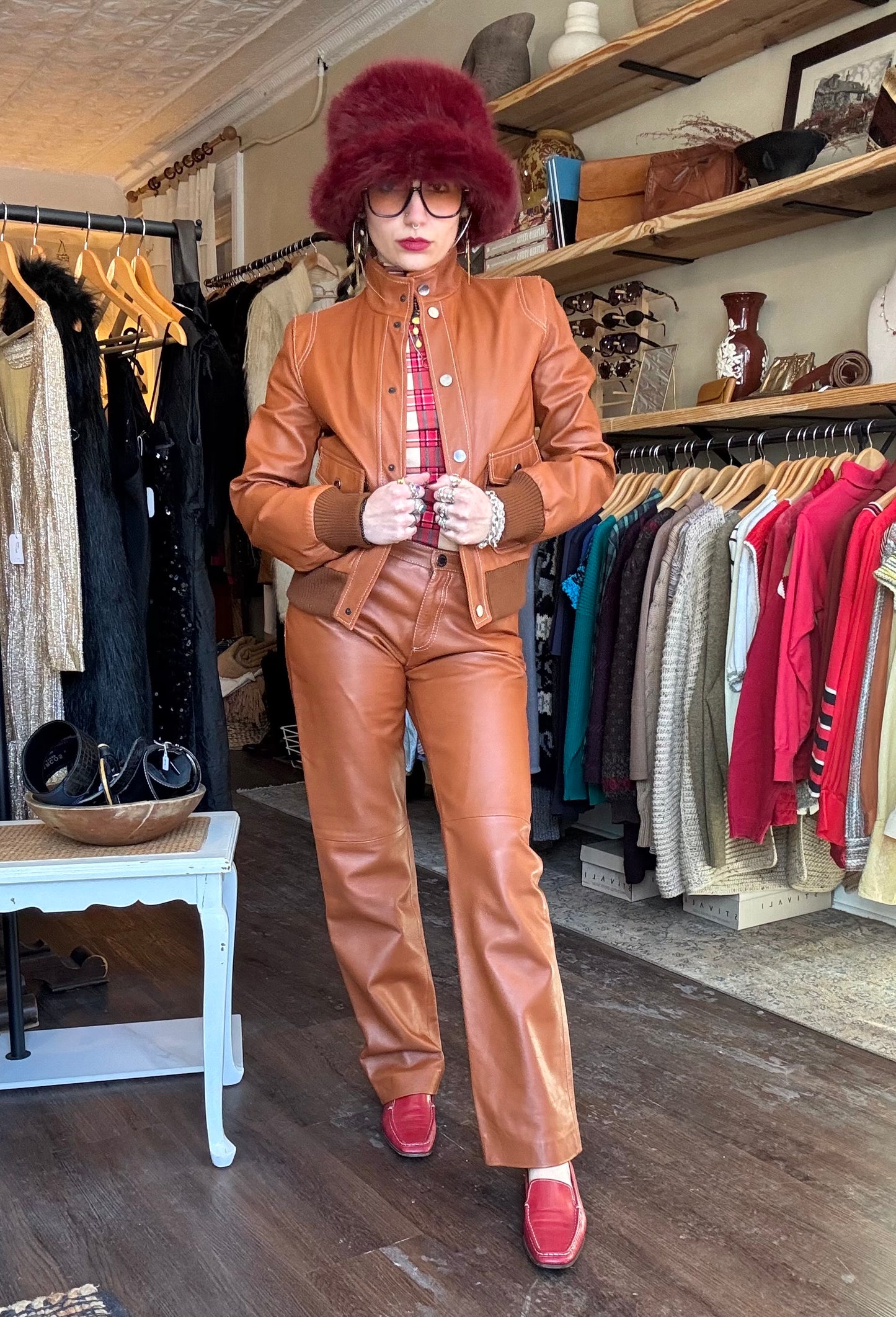 Vintage Adrienne Vittadini Leather Set