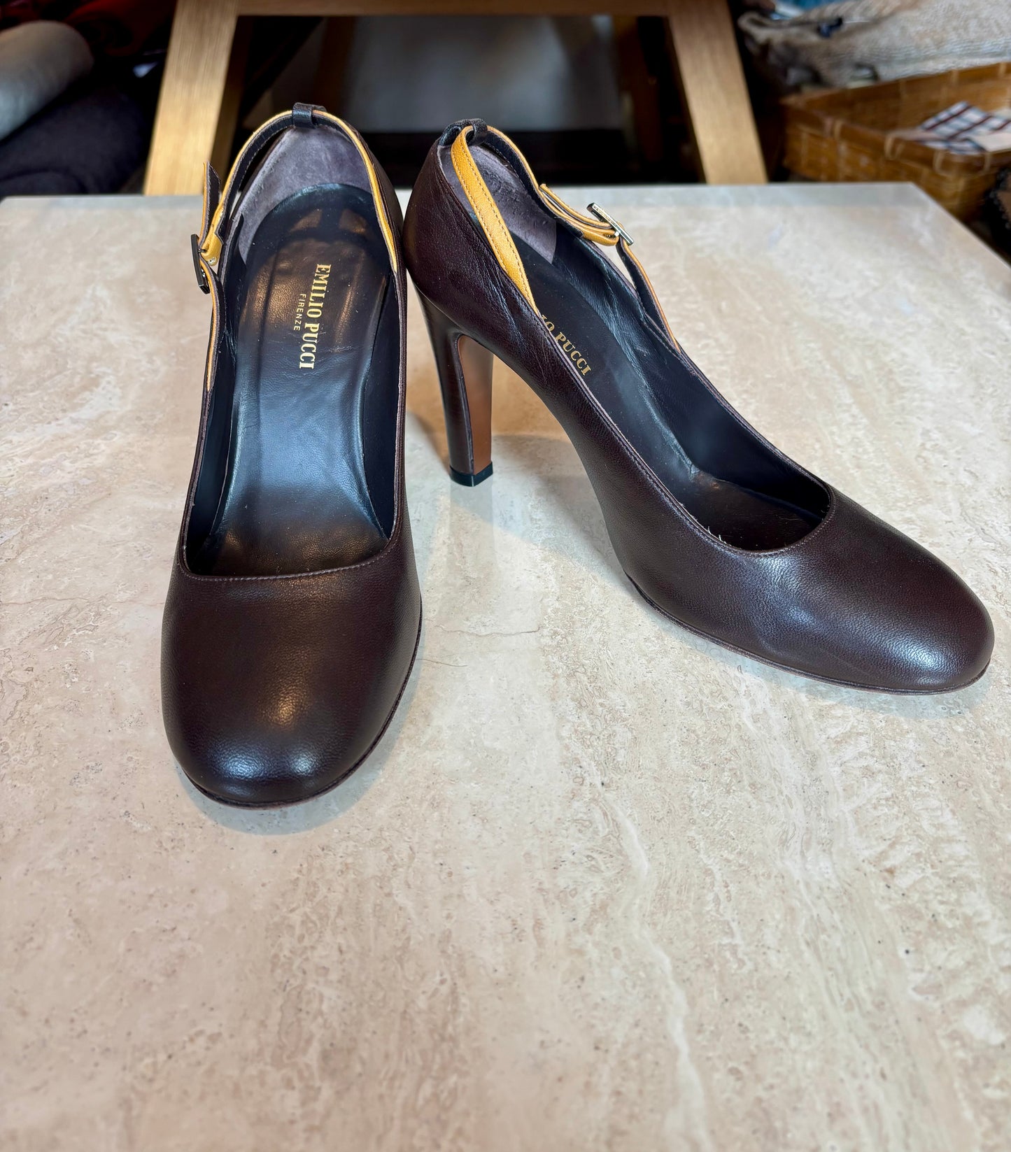 Vintage Emilio Pucci Brown Heels