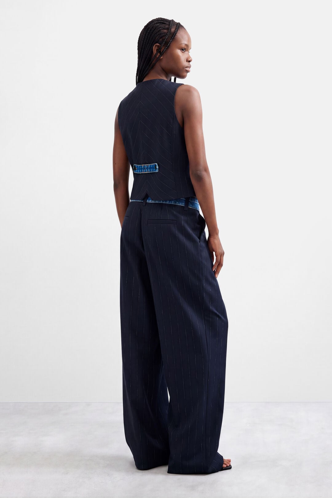 The Pinstripe Denim Trouser by Desigual