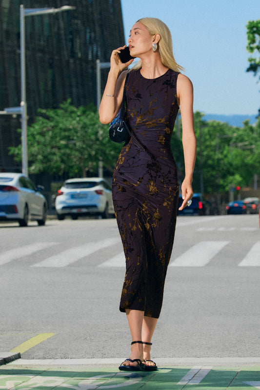 Flocked Midi Dress by Desigual