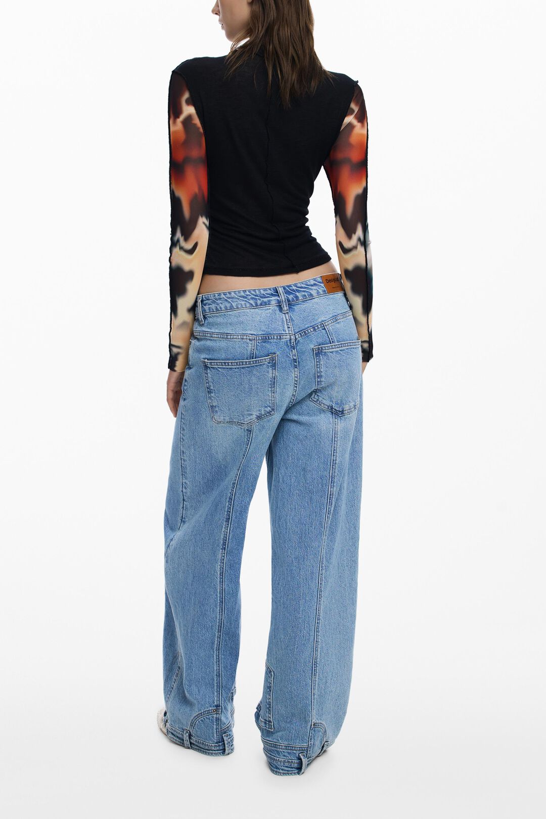 Transparent sleeve Tee by Desigual