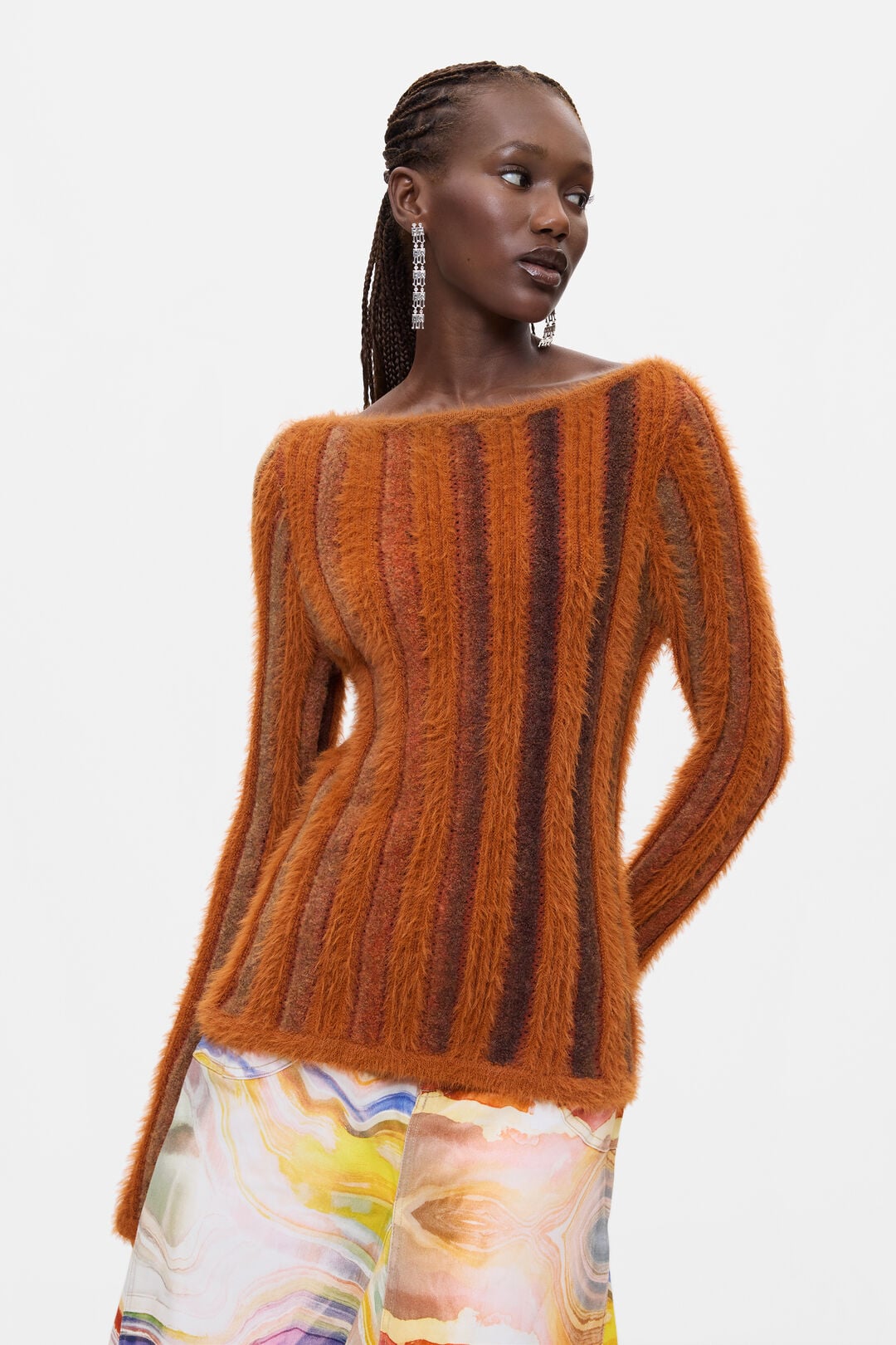 Ribbed Furry Sweater by Desigual