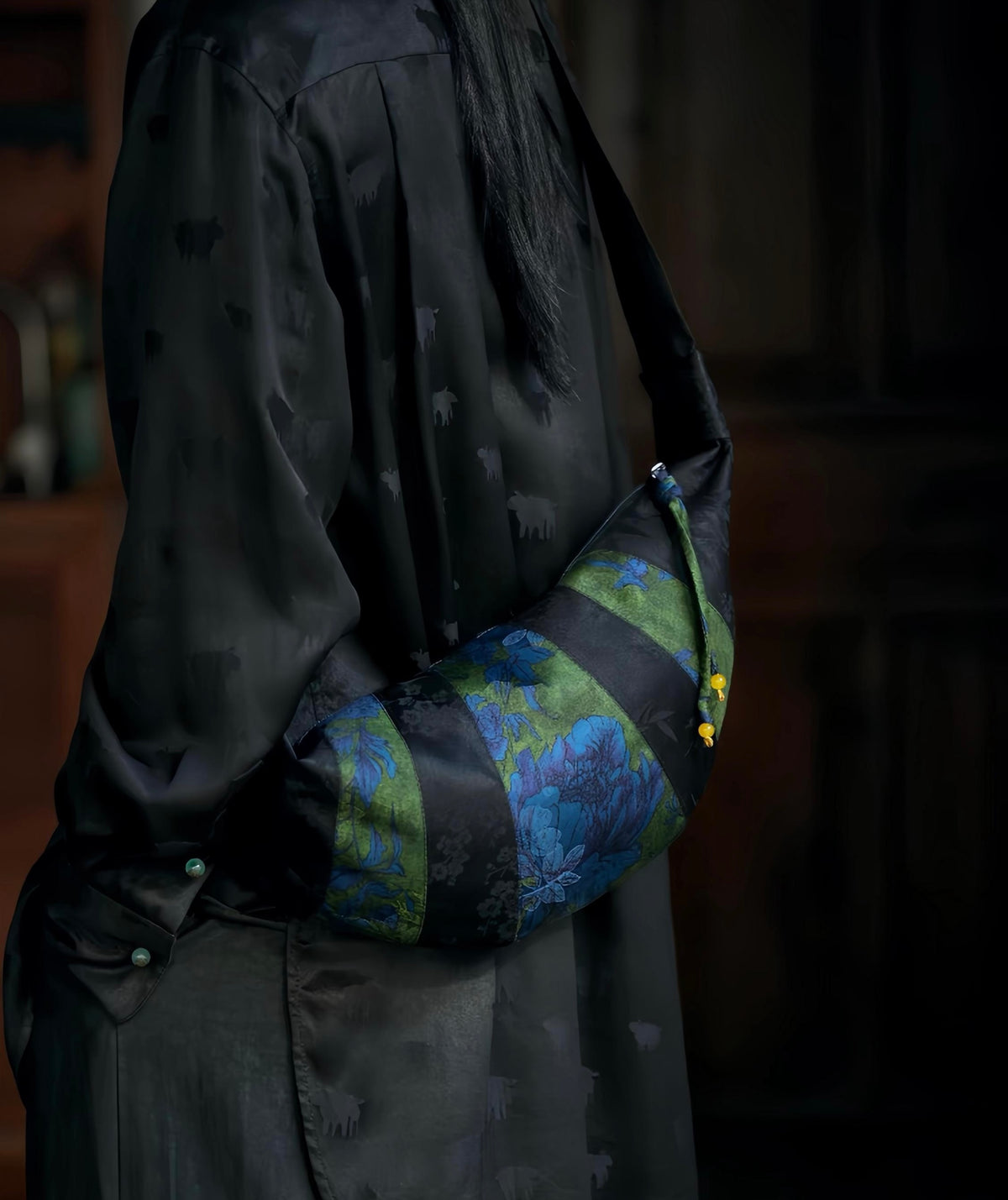 Handmade Silk Crescent Bag