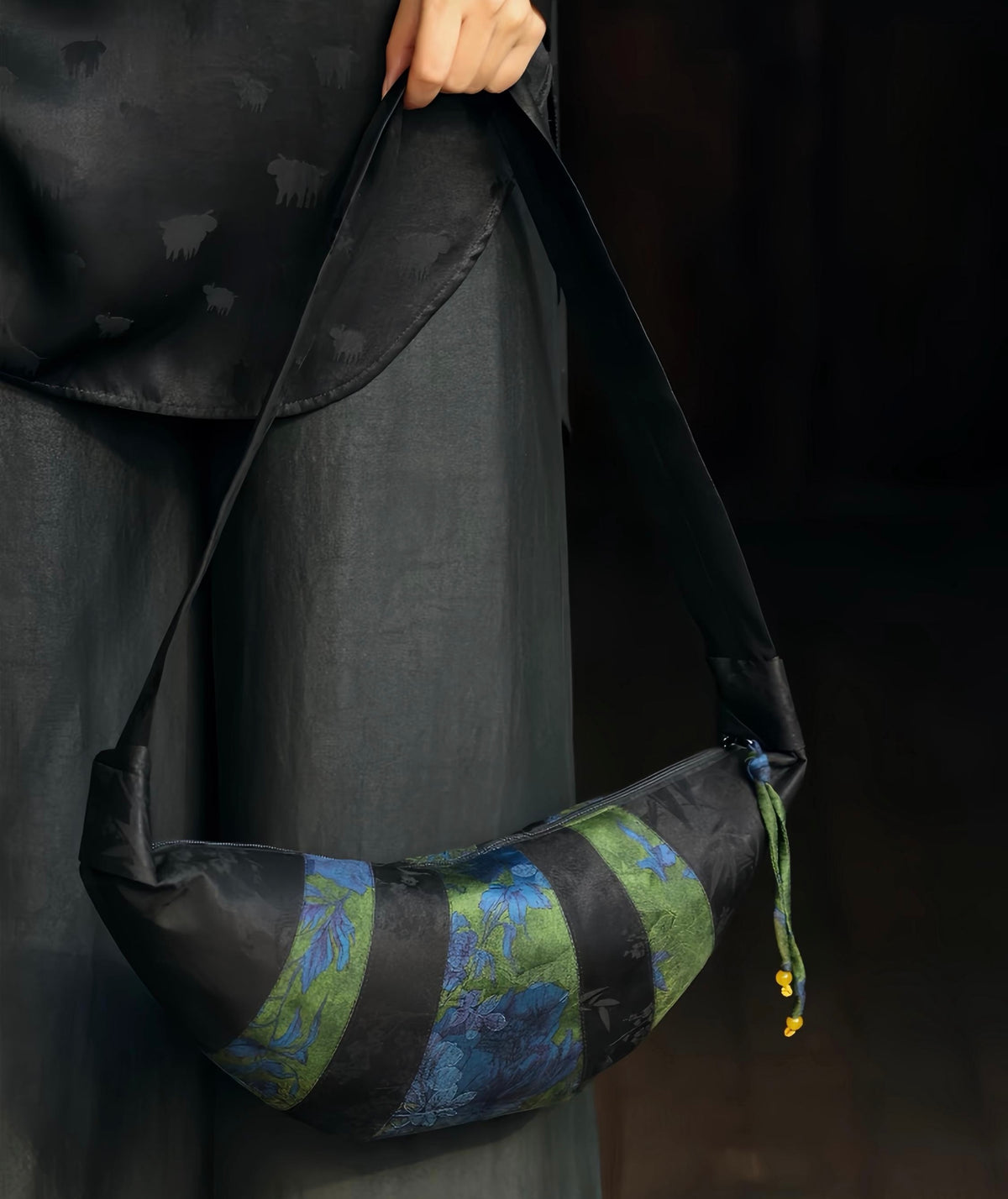 Handmade Silk Crescent Bag