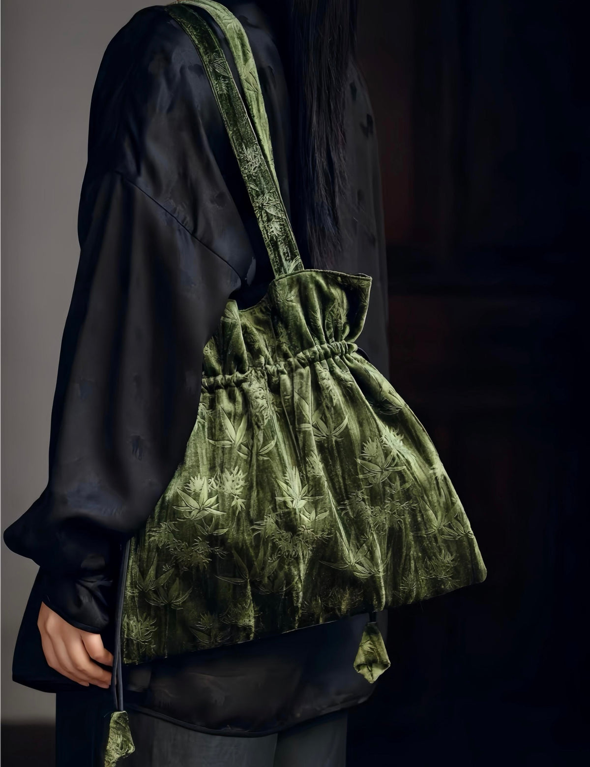 Handmade Velvet Drawstring Tote