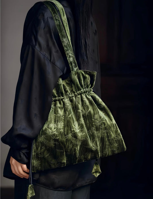 Handmade Velvet Drawstring Tote