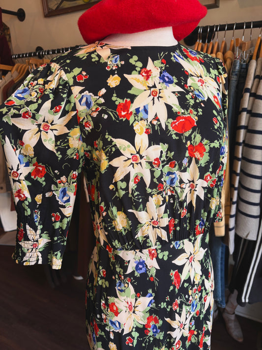 Rixo Silk Floral Dress