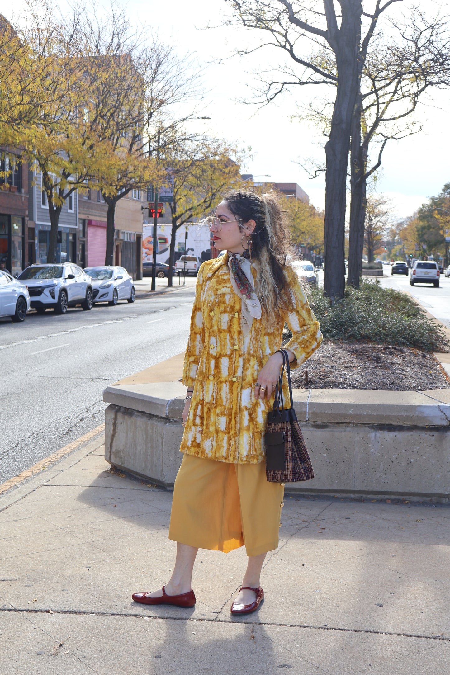 Vintage Faux Fur Yellow Shag Coat