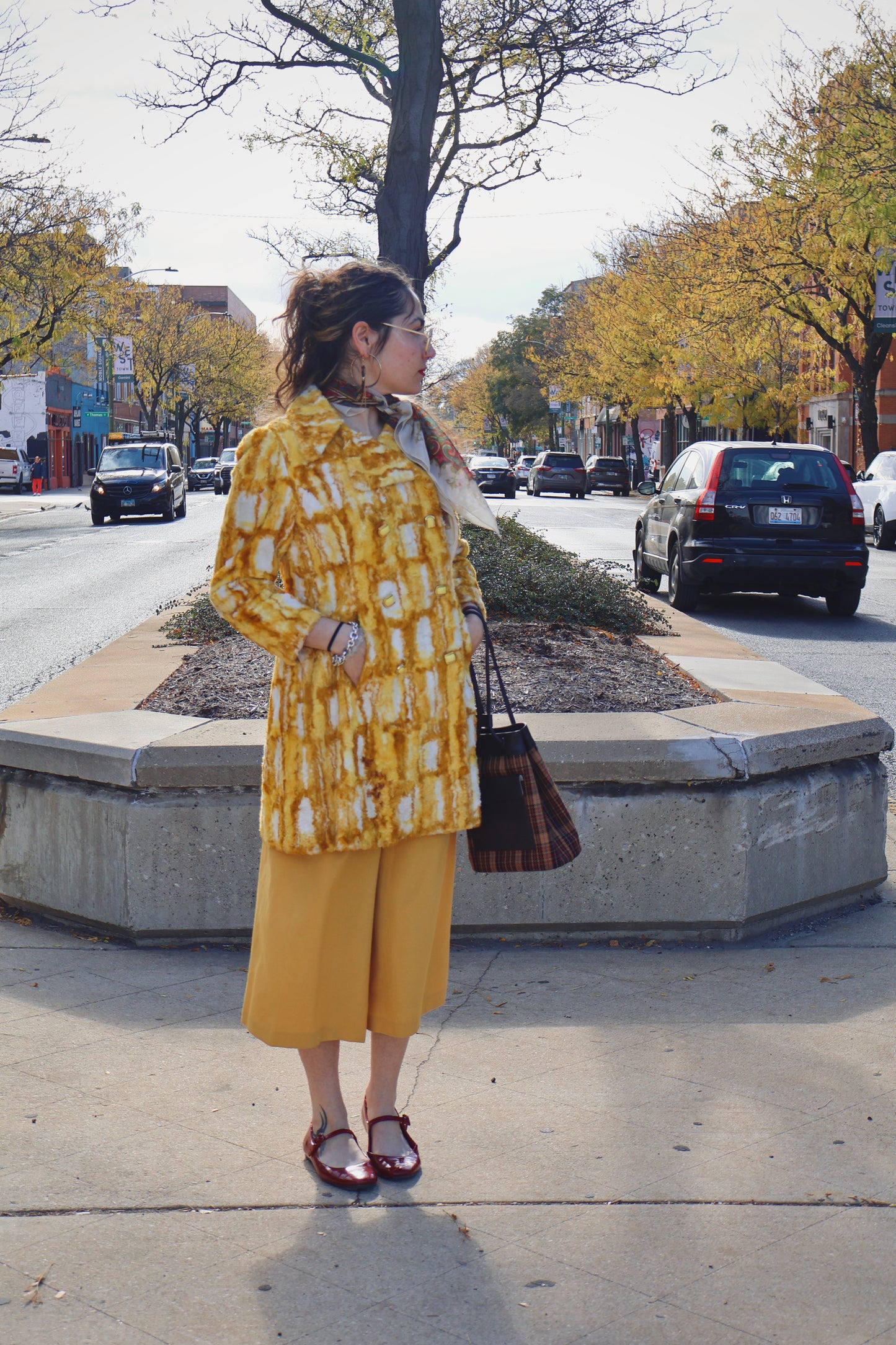 Vintage Faux Fur Yellow Shag Coat