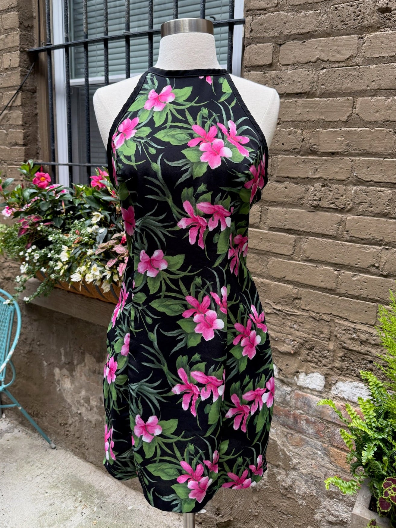 1990s Alyn Paige Tropical Dress