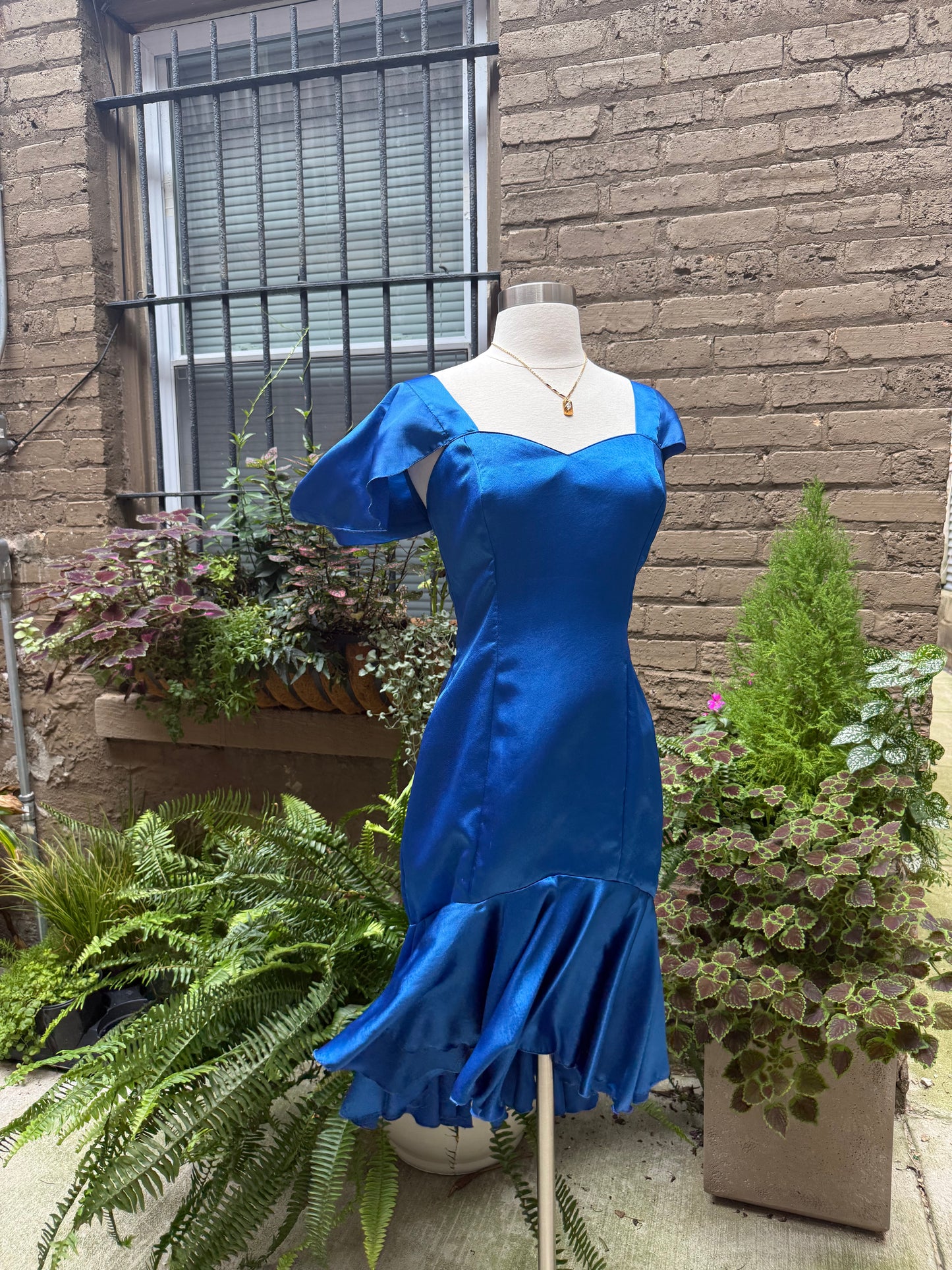 Vintage 1980s Royal Blue Dress