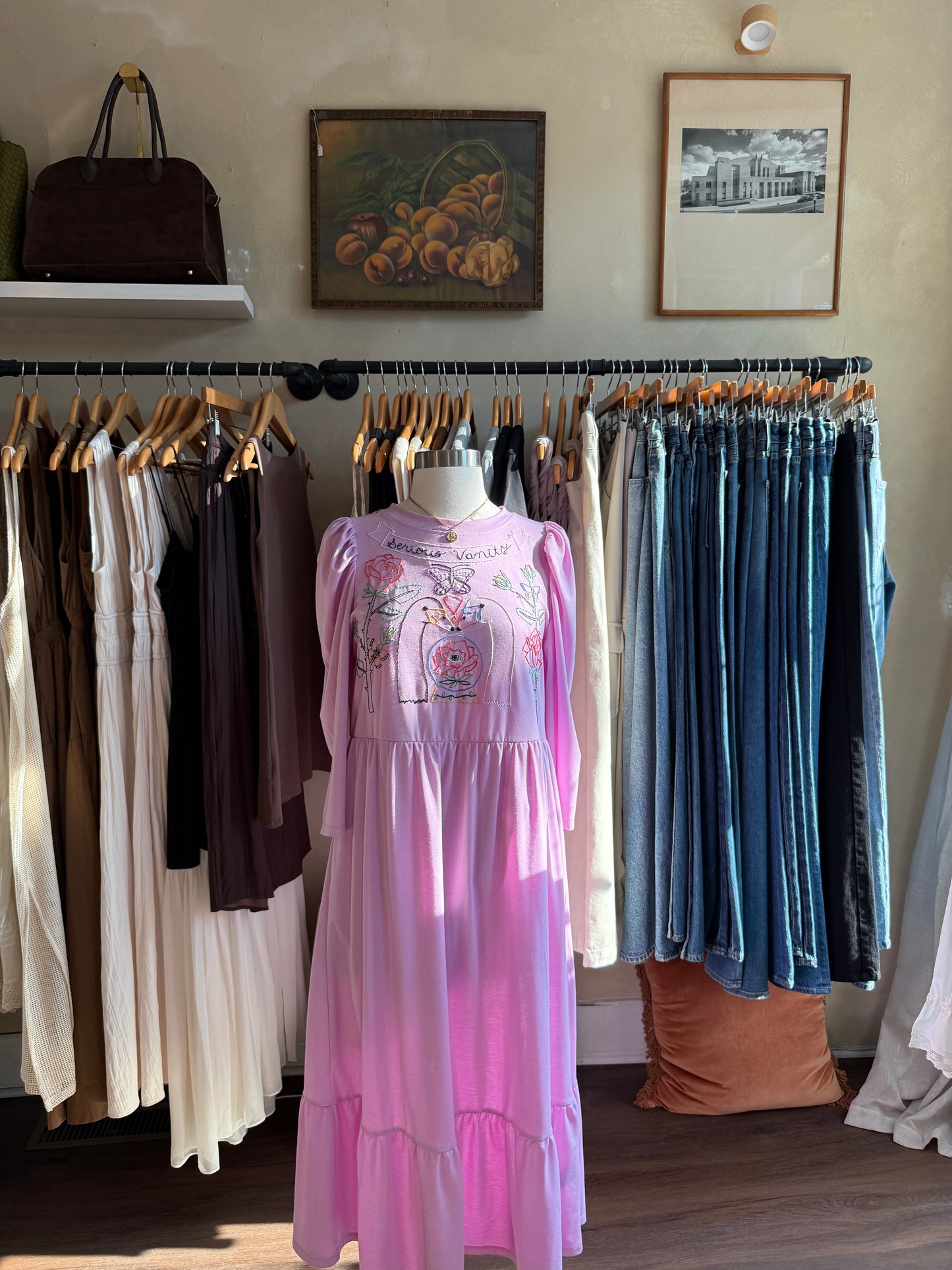 Swan Embroidered Dress By Serious Vanity