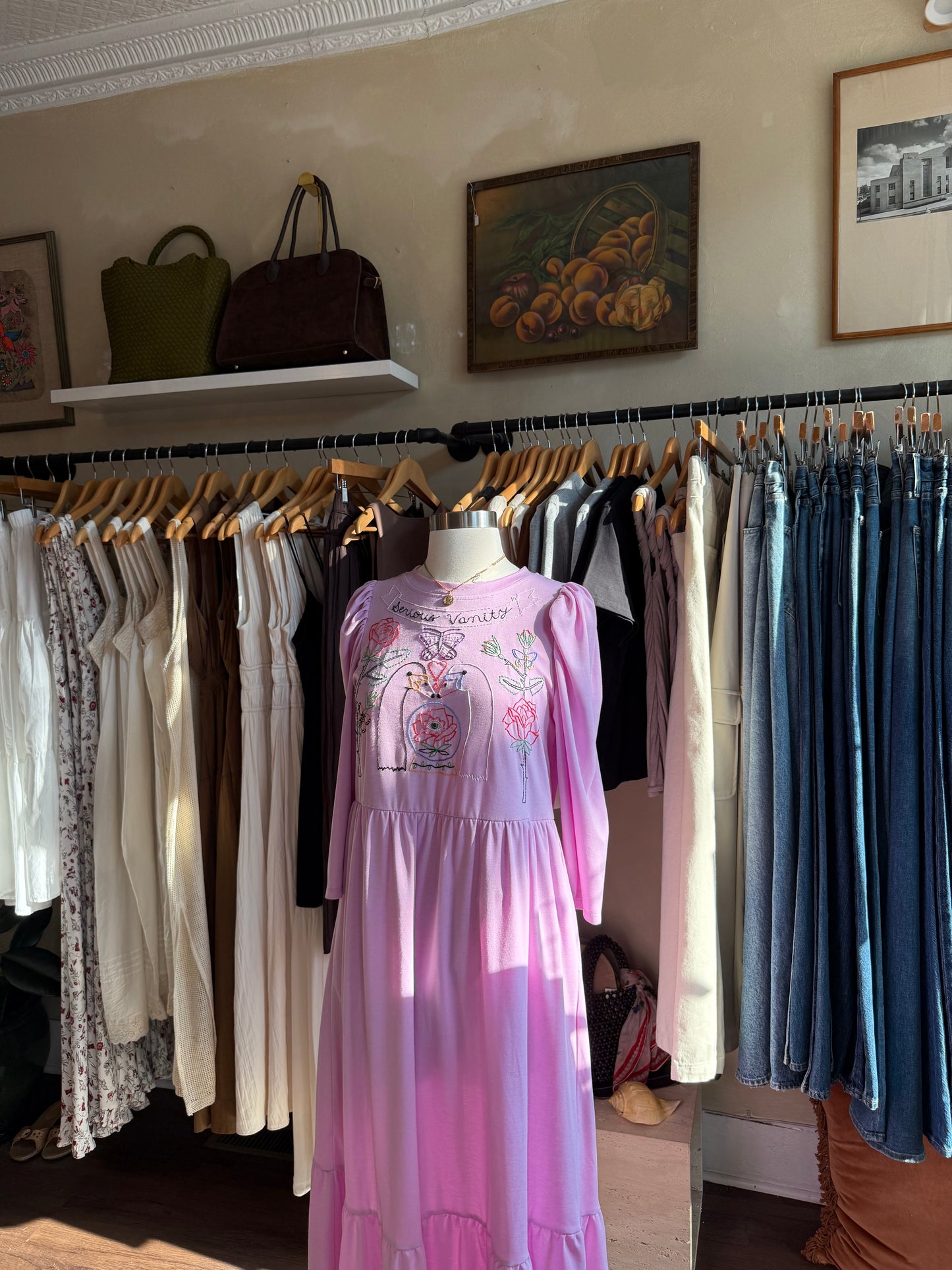 Swan Embroidered Dress By Serious Vanity