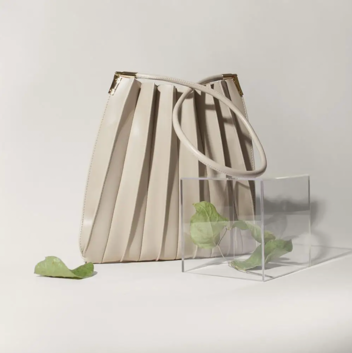 Brigitte Taupe Large Recycled Vegan Shoulder Bag