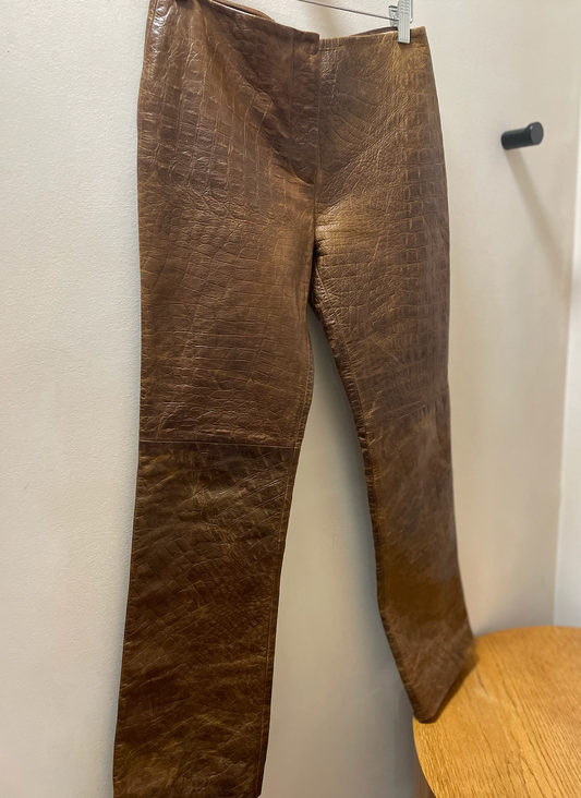 Vintage Cynthia Rowley Brown Leather Pants