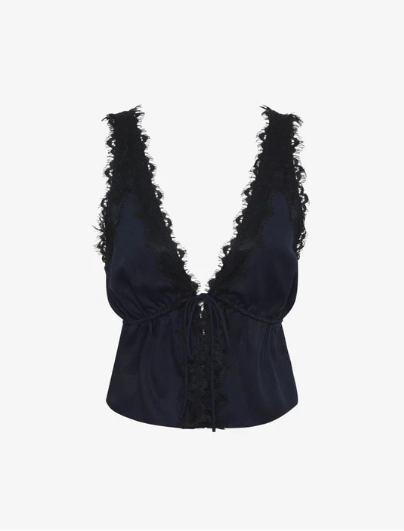 Lady Lace Top by Rumored in Navy