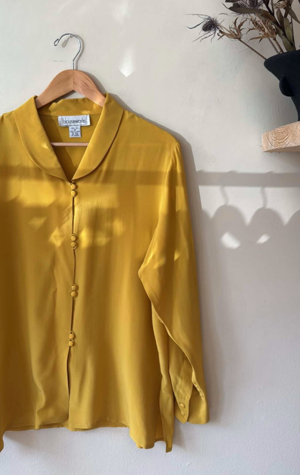 Vintage Yellow Blouse, Blazer, and Bella Colletta Earring Bundle (for Michelle)