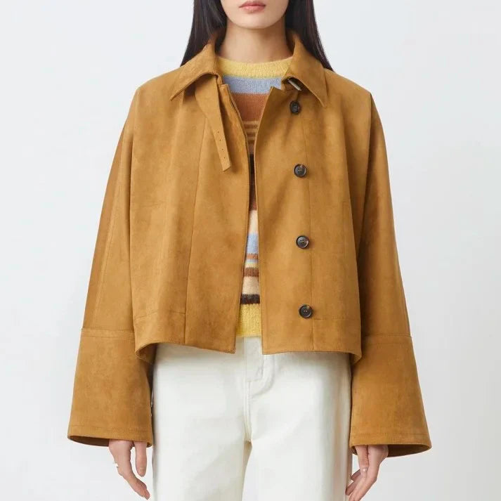 Eloiz Jacket by Suncoo in Camel Suede