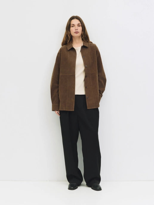 The Dean Faux Suede Jacket in Brown