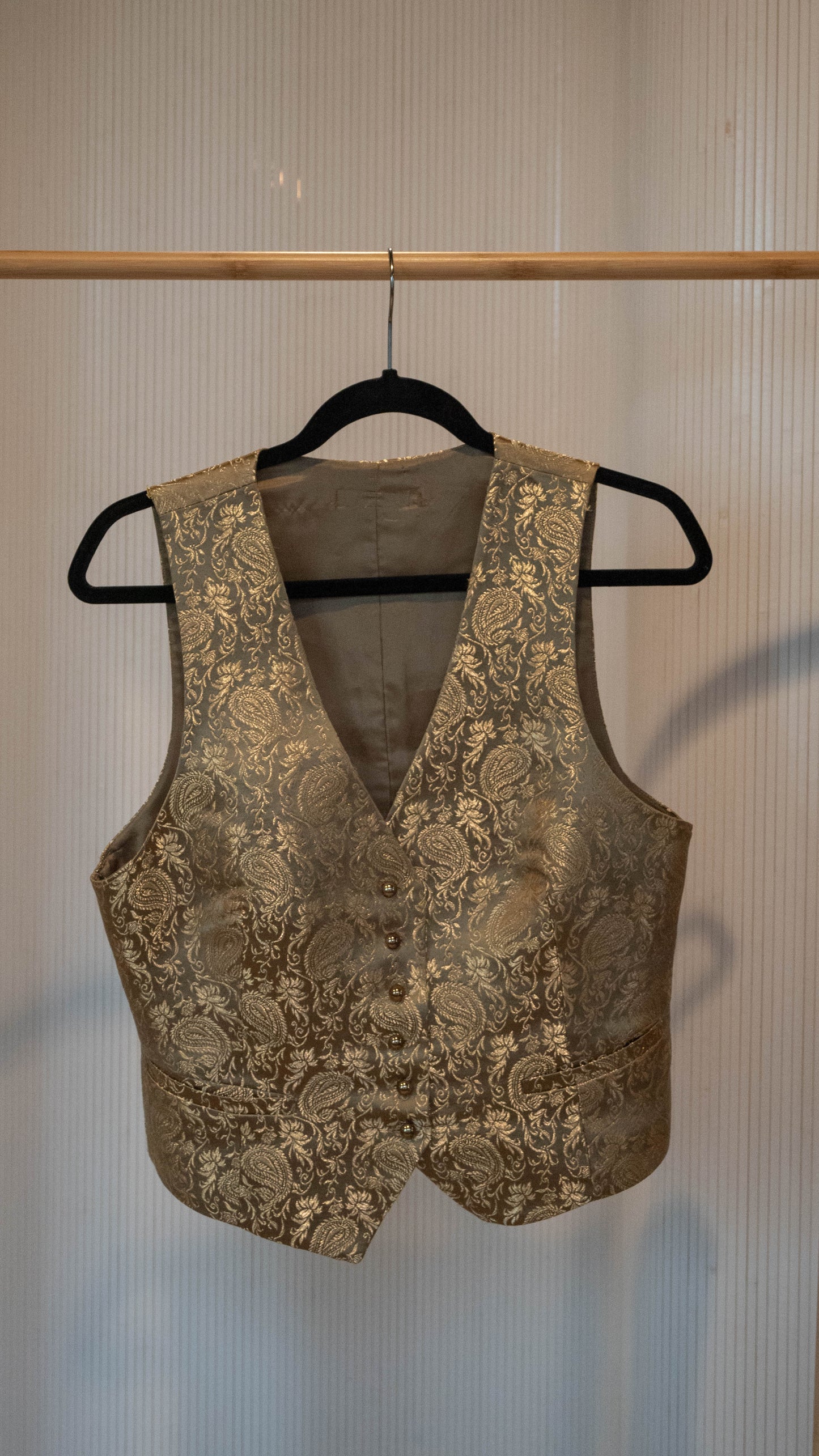 Vintage Golden Green Upholstery Vest