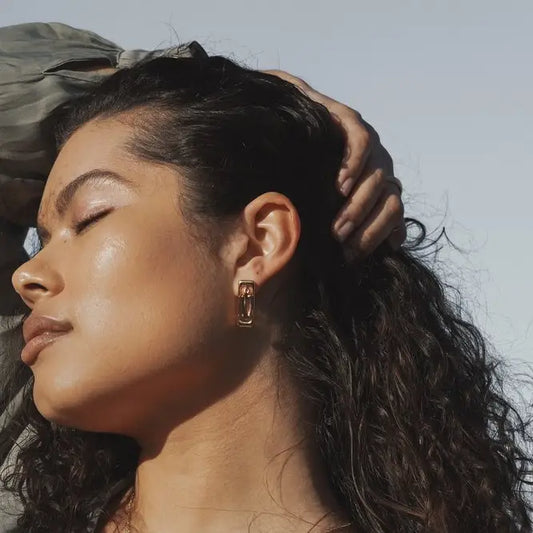 The Concord Earrings in Tan