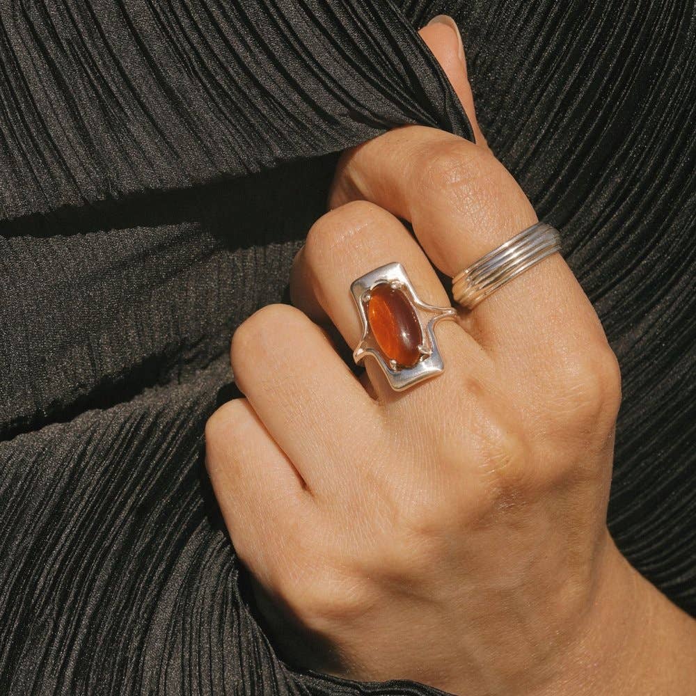 The Walton Ring in Amber Brown