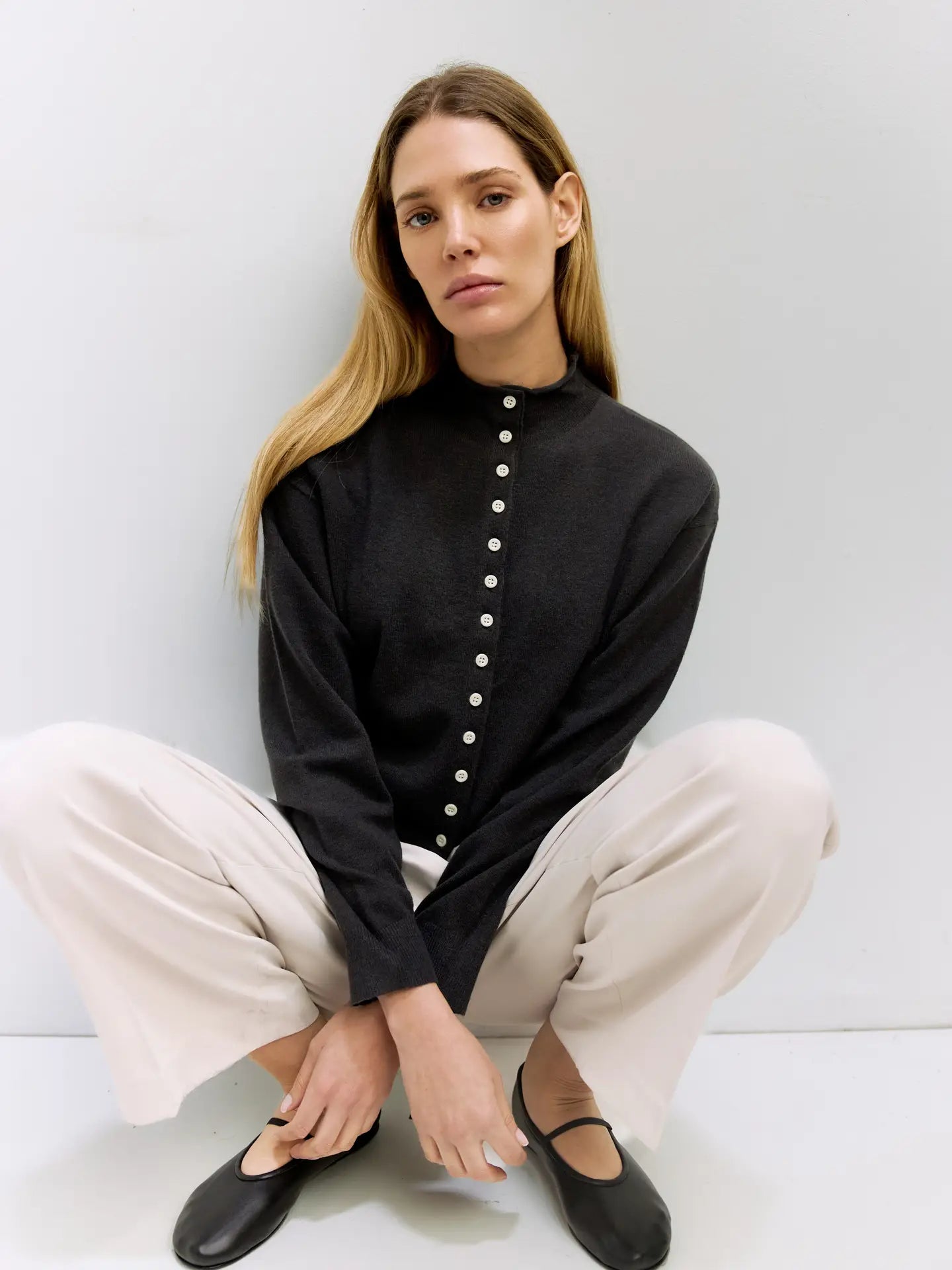 The Brooks Cardigan in Charcoal