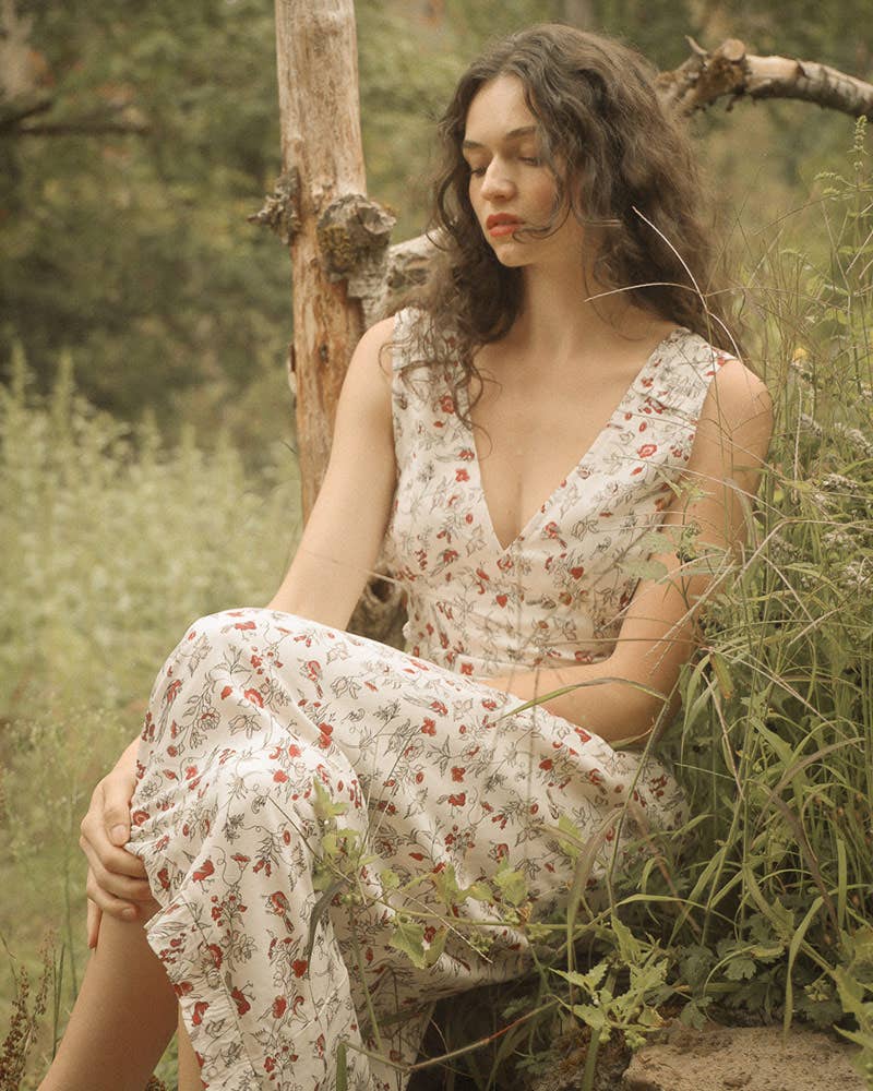 The Sandrine Floral Sleeveless Slip Dress