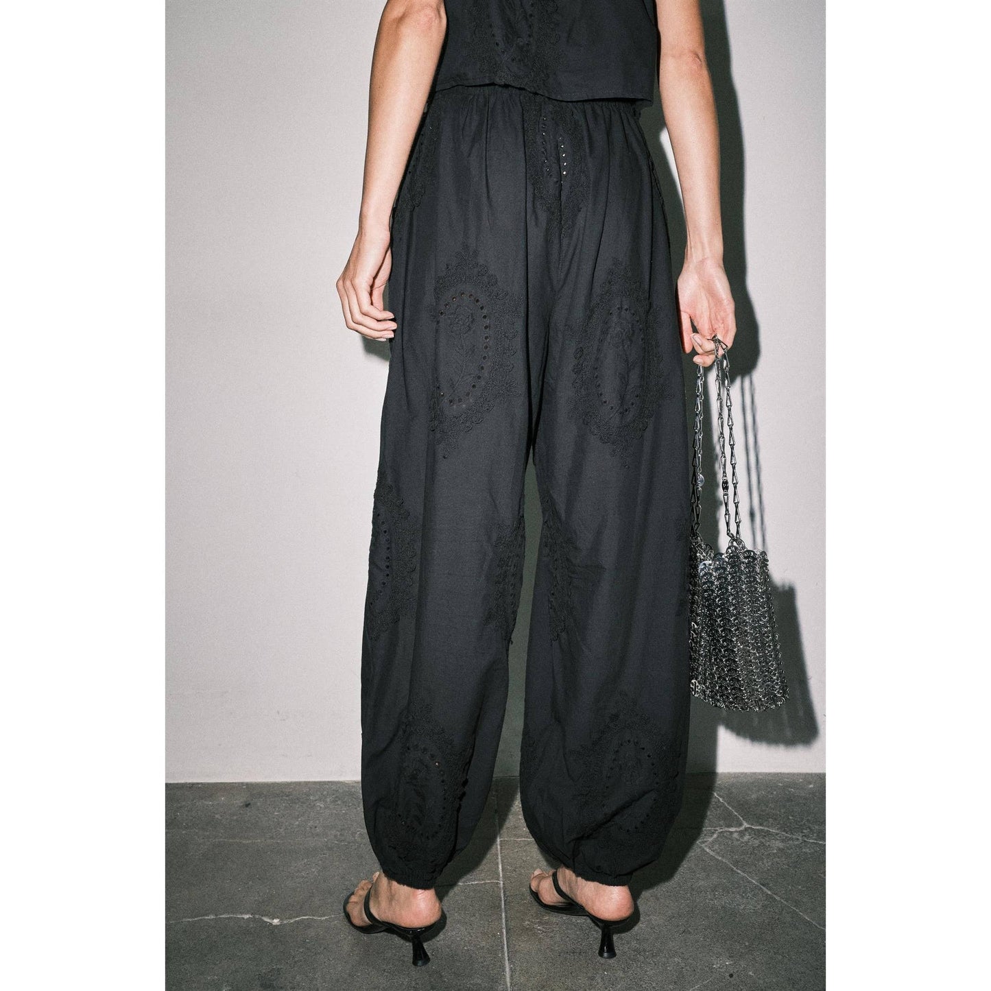 The Owen Cotton Eyelet Embroidered Balloon Joggers