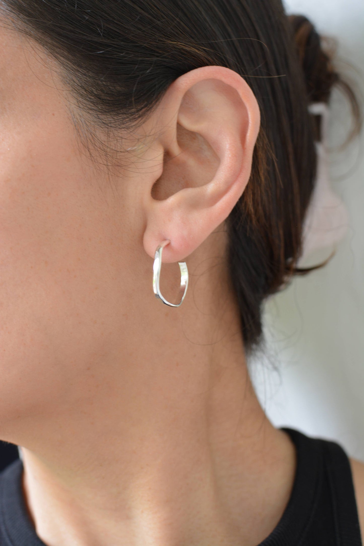 Silver Heli Hoops