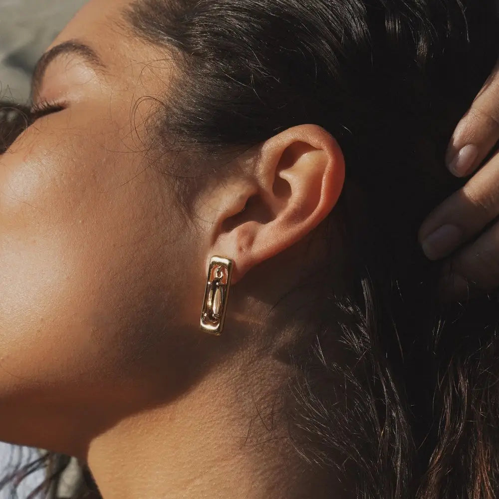 The Concord Earrings in Tan