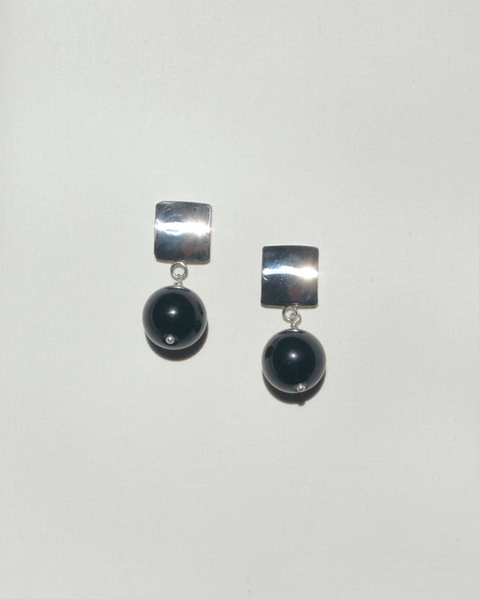 Silver Onyx Earrings
