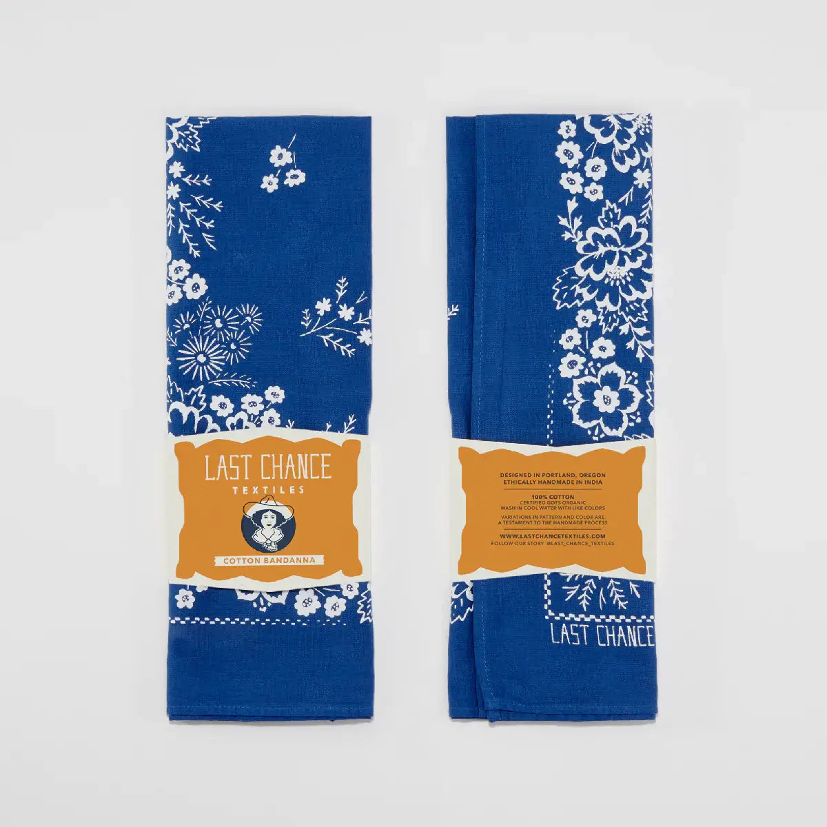 Cotton Field Scarf Bandana in Azure Blue