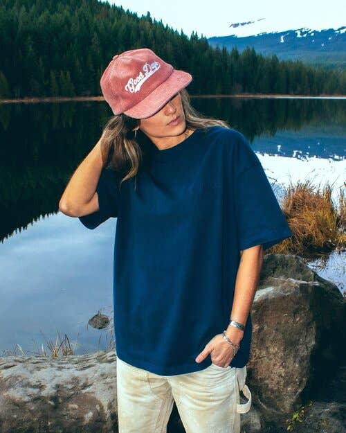 Good Days Retro Oversized Tee in Navy
