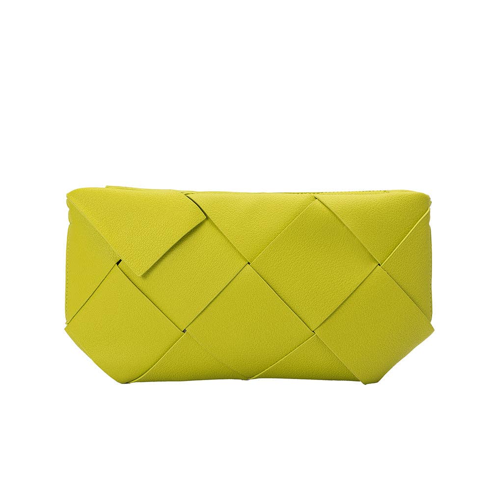 The Connie Lime Vegan Leather Crossbody Bag In Lime
