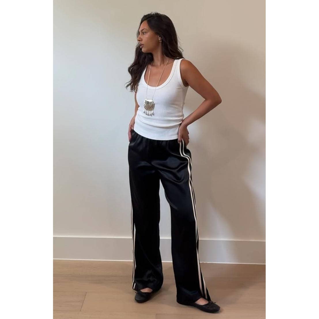 Side Stripe Satin Pants