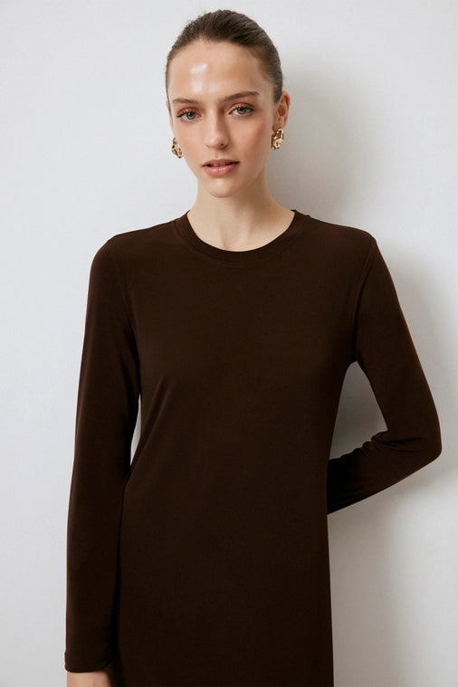 The Slinky Dress in Coffee