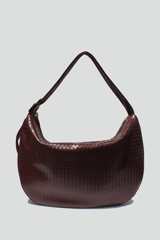 The Naomi Woven Tote in Merlot