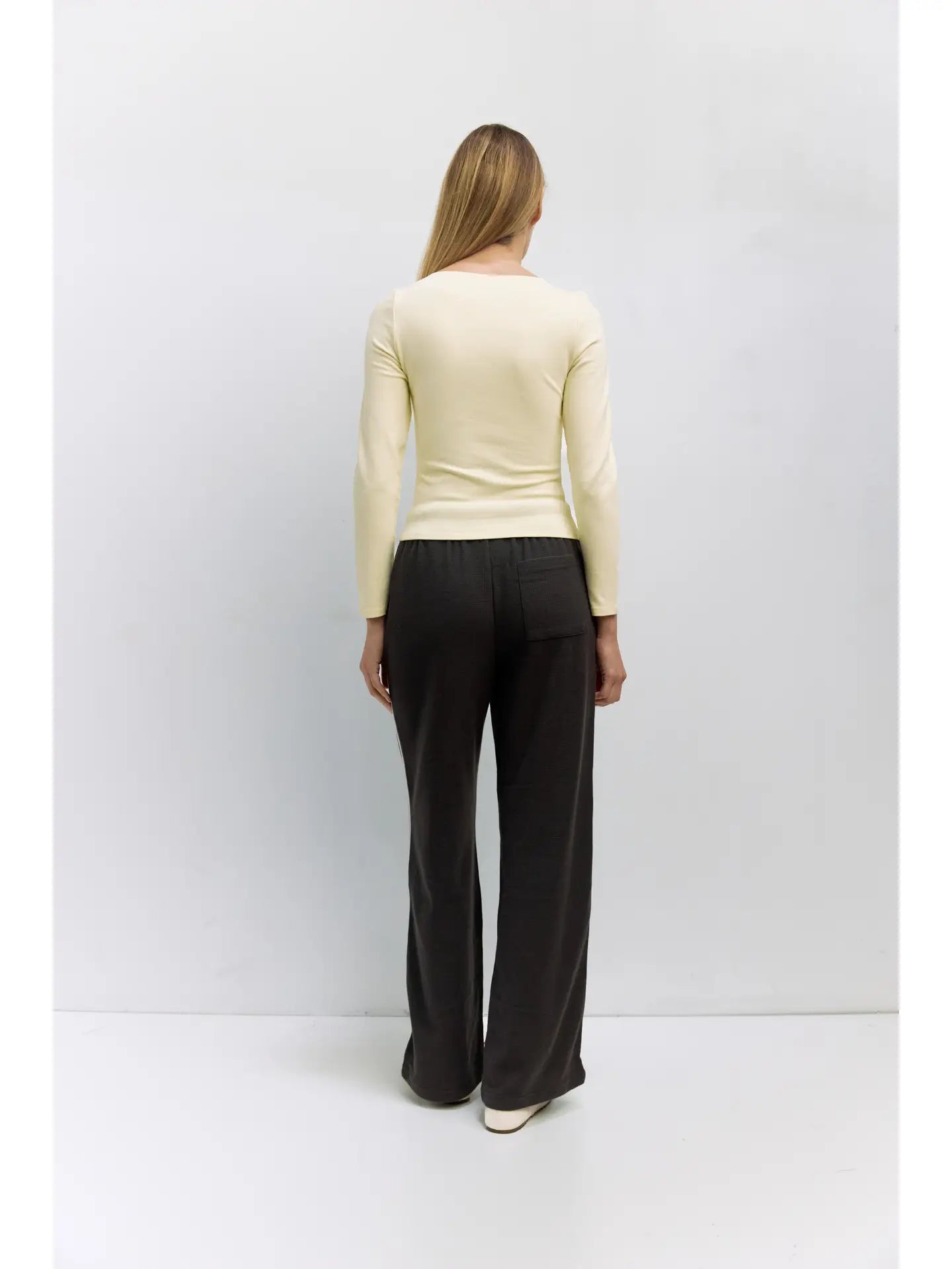 The Enzo Pants in Charcoal & Cream