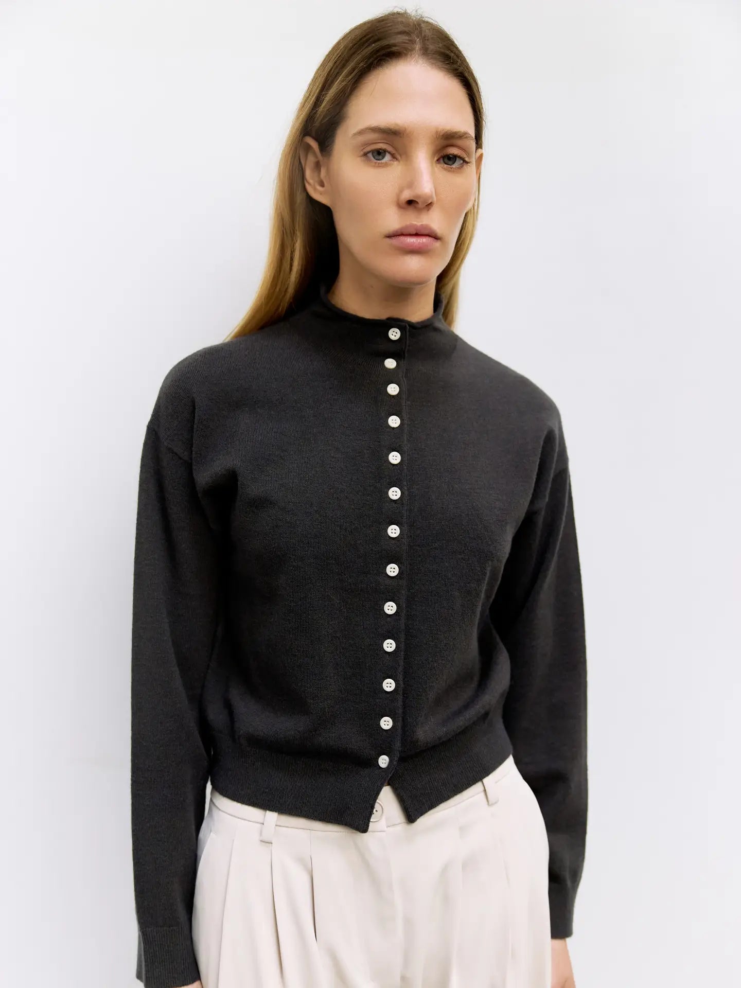 The Brooks Cardigan in Charcoal