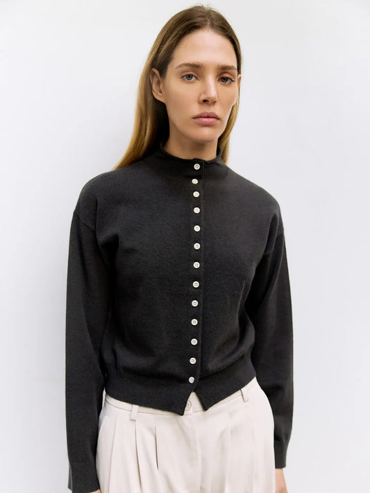 The Brooks Cardigan in Charcoal