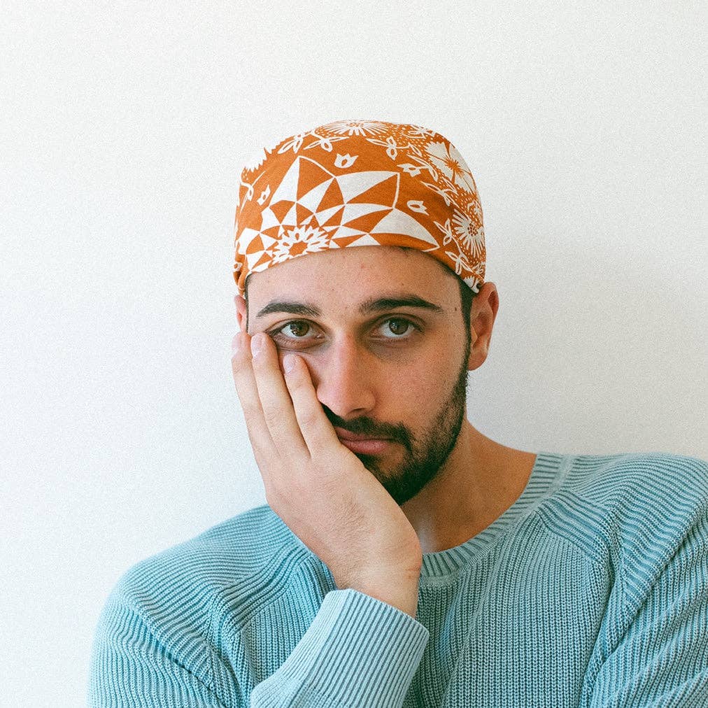 Cotton Aster Scarf Bandana in Tobacco