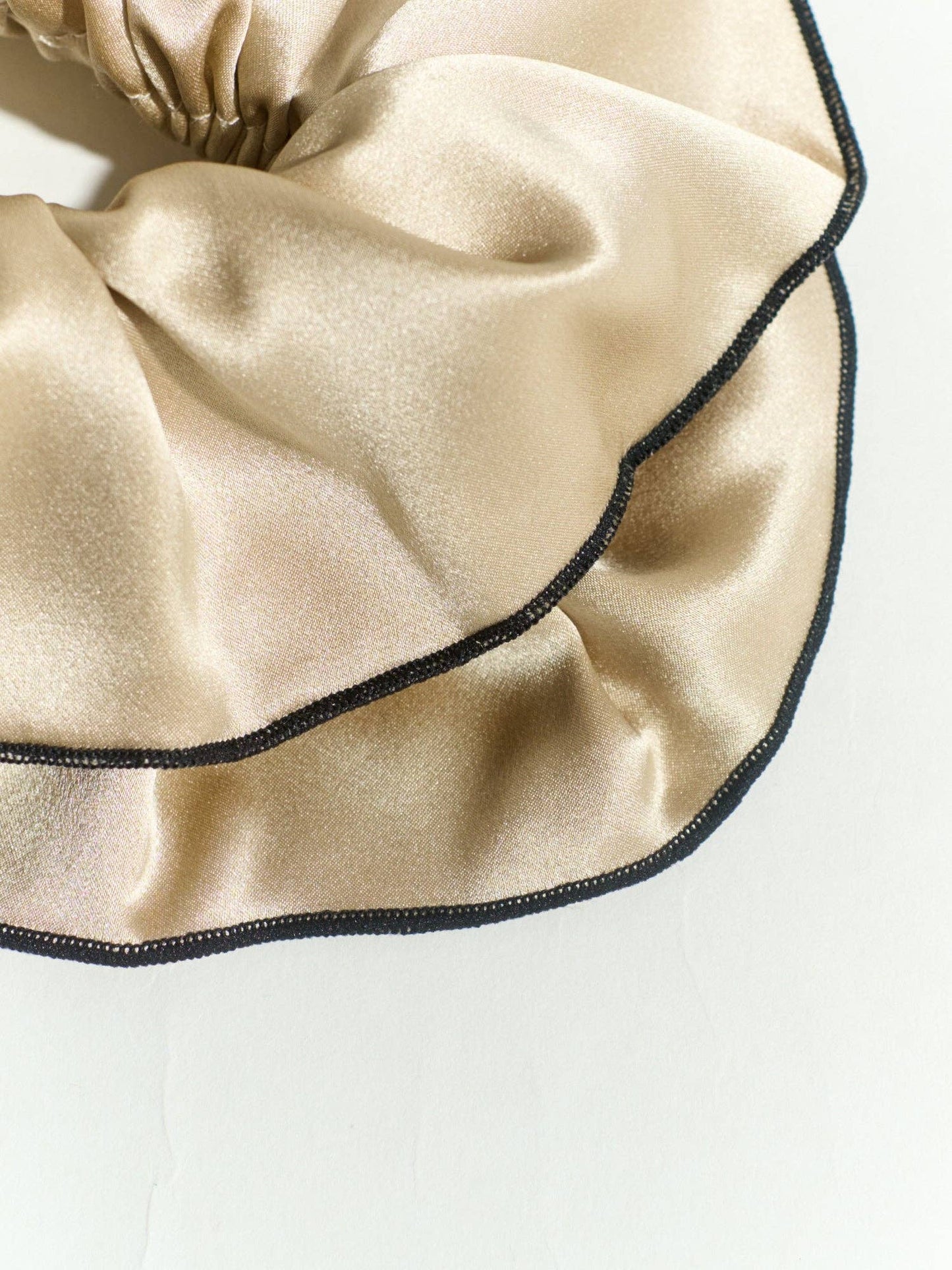 Double-Layer Oversized Silk Scrunchie in Cream