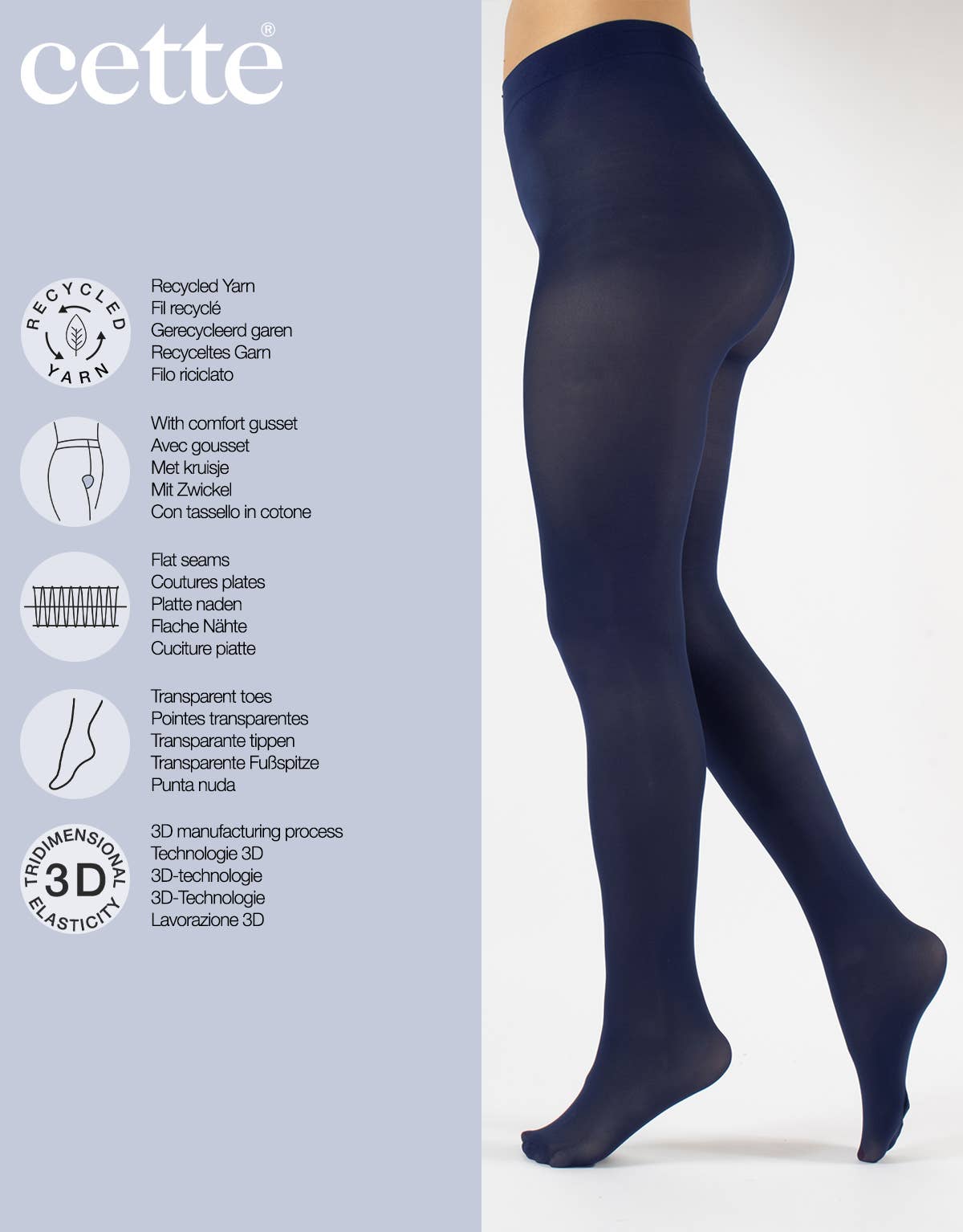 Opaque Tights in Marine Blue