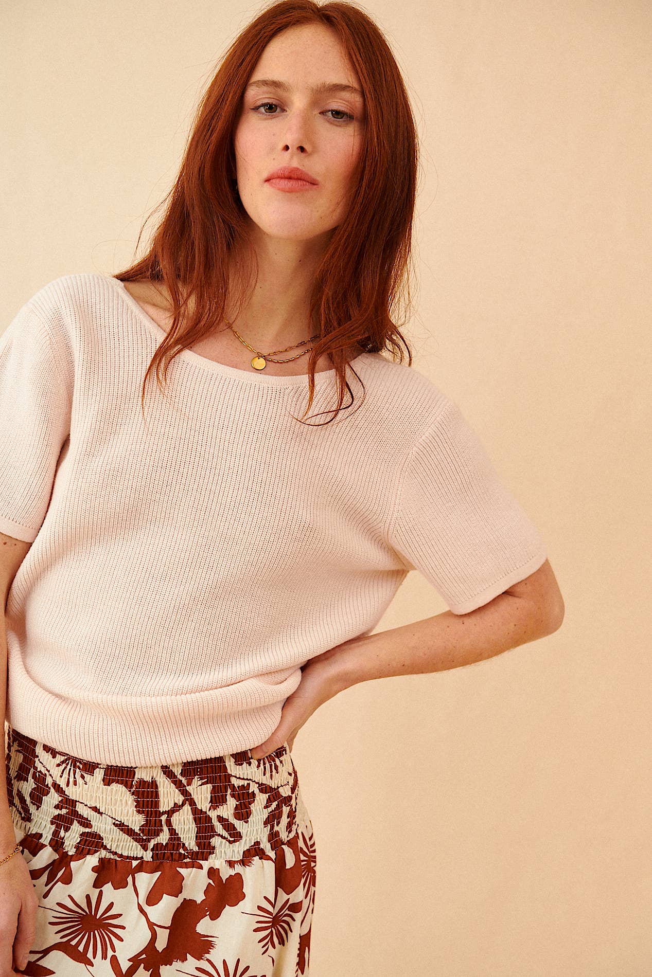 The Isla Knit Top in Ecru