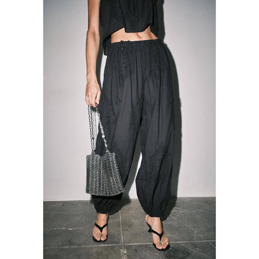 The Owen Cotton Eyelet Embroidered Balloon Joggers