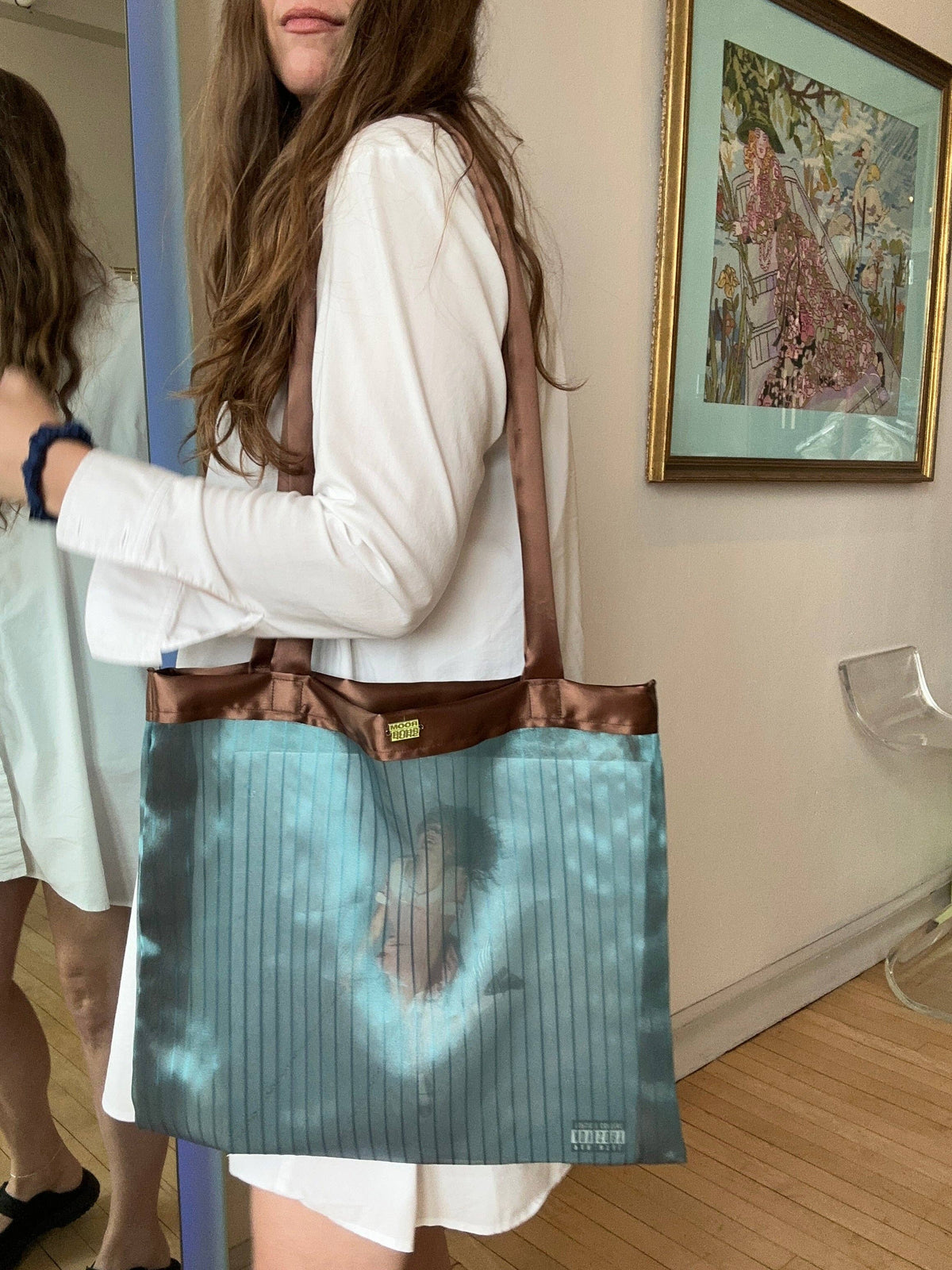 The Mika Pleated Tote Bag in Moonlit Sea