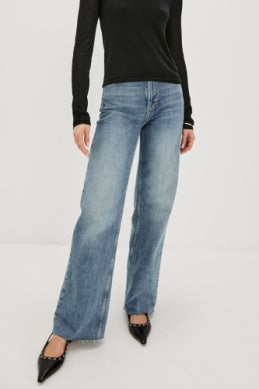 The Getty High Rise Wide Leg in Tradewind